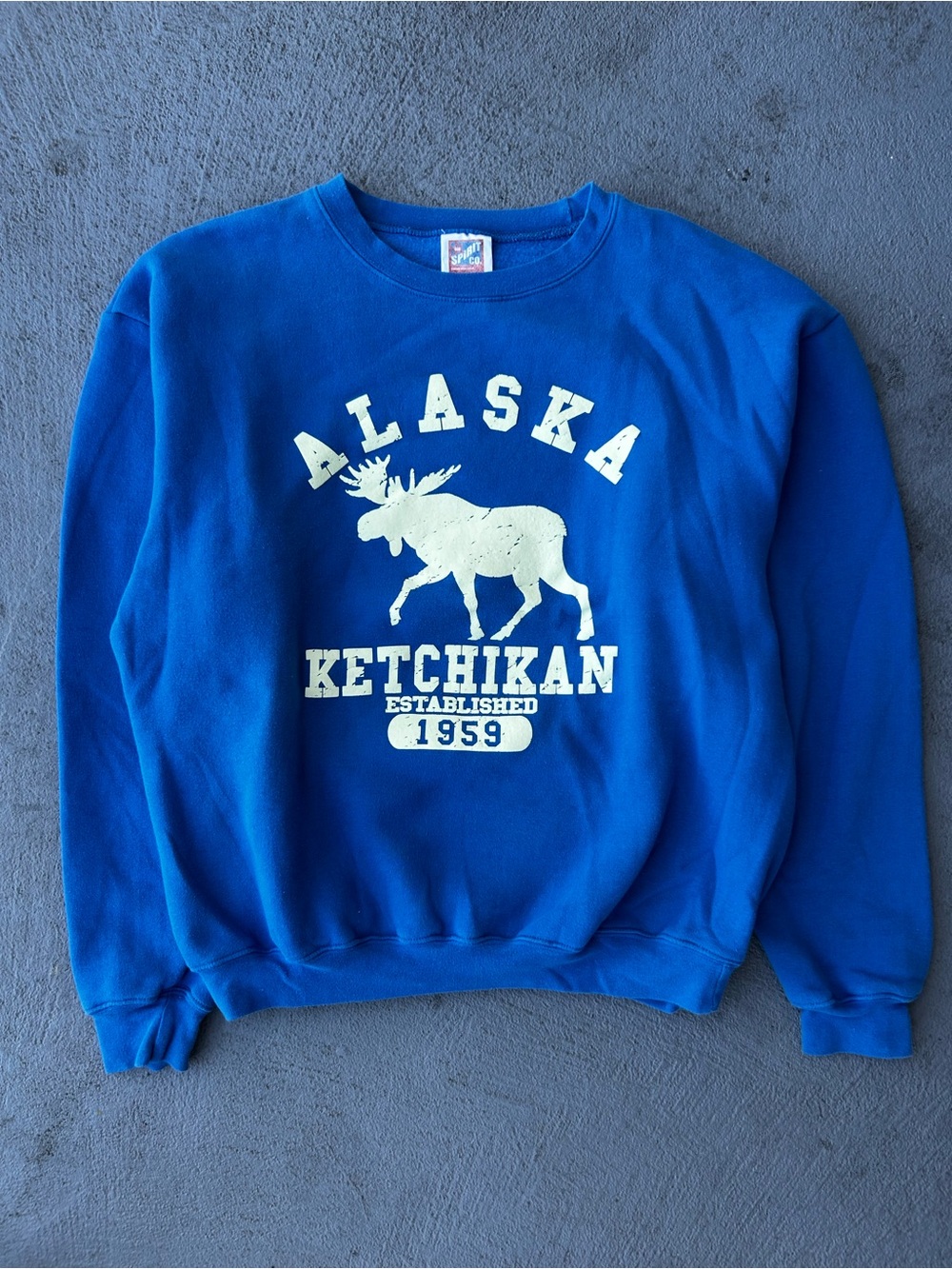 Alaska Ketchikan blue crewneck sweatshirt